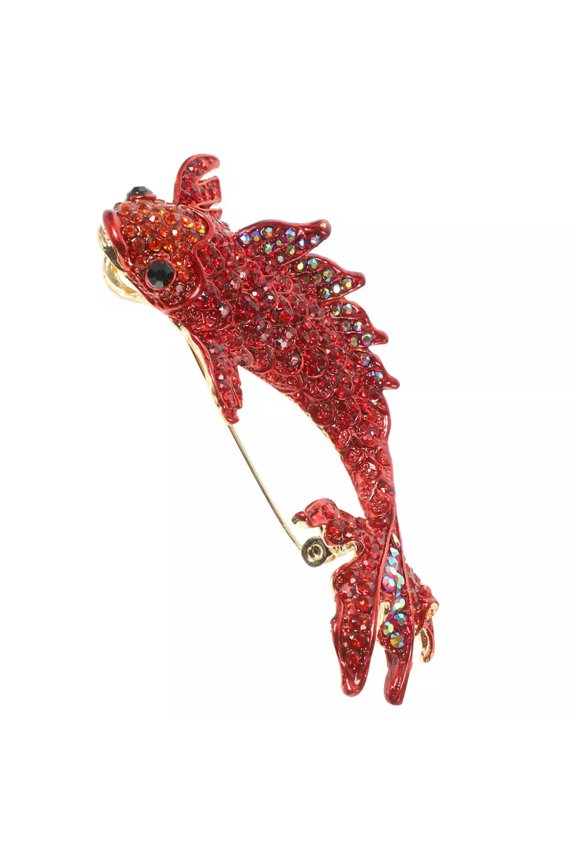 Red Carp Fish Lapel Pins for Women Clothes Brooch Elegant Feminine