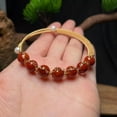 thumbnail image 1 of HOOUN Red Jade Bracelets Natural Man Women Bangles Chalcedony 925 Silver Jewelry, 1 of 3