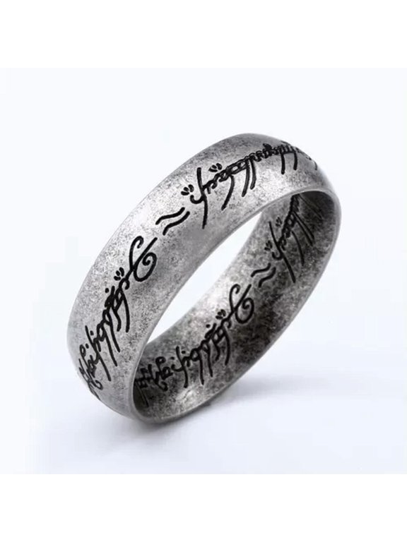 Retro Silver Viking The One Ring Stainless Steel Men's Women's Wedding Band Ring-6