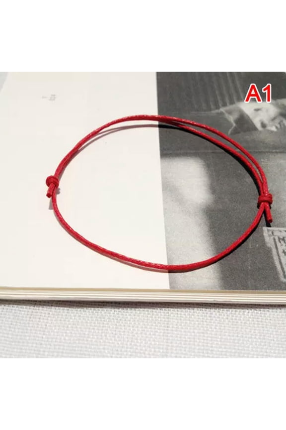 Rope Anklet Black White Red Color Adjustable Classic Men Women Summer Barefoot@-Red