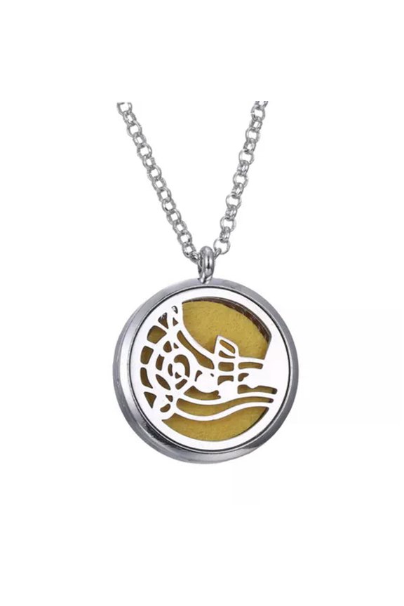 Good Round Aromatherapy Essential Oil Perfume Diffuser Locket Pendant Necklace -3176