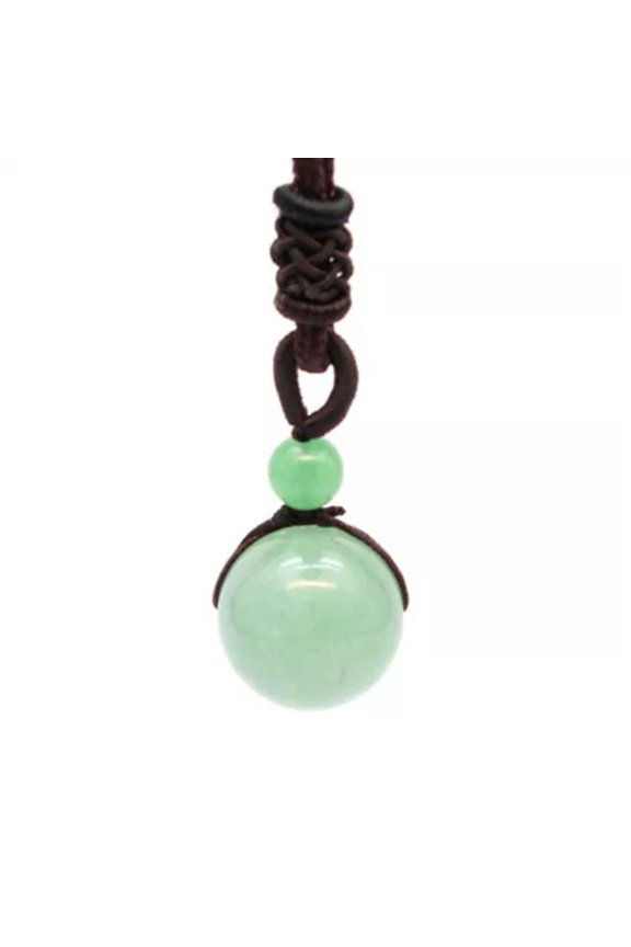 Round Beads Necklace Natural Chakra Crystal Balls Quartz Pendant Reiki Healing-Aventurine