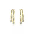 thumbnail image 1 of HOOUN S925 Solid Sterling Silver Pary Wedding Tennis Tassl Stud Earrings Jewelry Gifts-Gold, 1 of 3