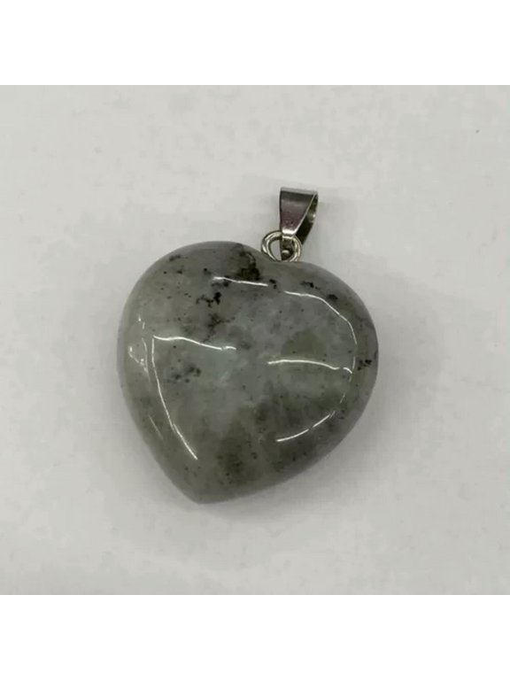 Semi Precious Healing Crystal Love Heart Stone Pendant Necklace Jewelry Making -Black Quartz Rutilated