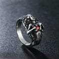thumbnail image 1 of HOOUN Show My Heart Gothic Open Heart Skull Ring Stainless Steel Men's Punk Biker Ring-9, 1 of 4