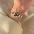 thumbnail image 1 of HOOUN Silver Cross Cuff Bracelet Men Adjustable Stainless Steel Bangle Jewelry Hot-#18, 1 of 5