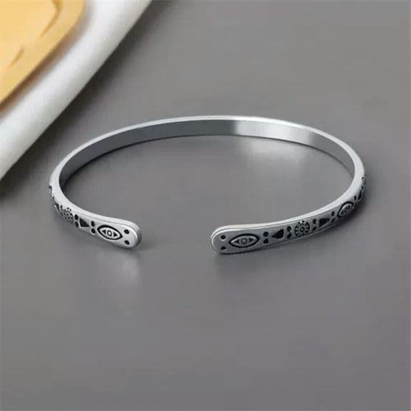 HOOUN Silver Cross Cuff Bracelet Men Adjustable Stainless Steel Bangle Jewelry Hot-#2
