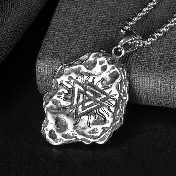 HOOUN Silver Viking Compass Vegvisir Guiding Pendant Necklace Protection Jewelry Gift