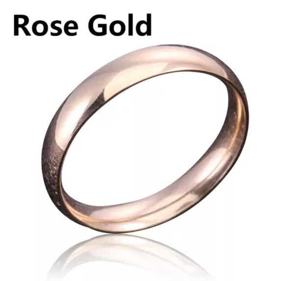 HOOUN Simple Stainless Steel Ring Womens Men Jewelry Titanium Wedding Party Rings 5-12-Rose Gold-US 12