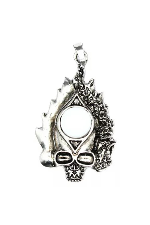 Skull Head Skeleton Pendant Natural Crystal Chakra Stone Bead Gift Healing Reiki-Opal
