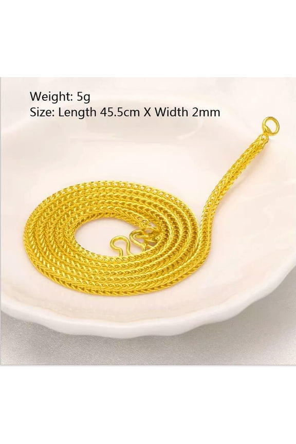 Snake bone chain23K 24K Thai Baht Gold Filled Yellow GP Necklace/2mm/44.5cm/5g