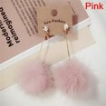 thumbnail image 1 of HOOUN SoftFur Ball Pompom Long Earrings Drop Dangle Earrings Women Ear Studs Jewel-ca_-Pink, 1 of 7