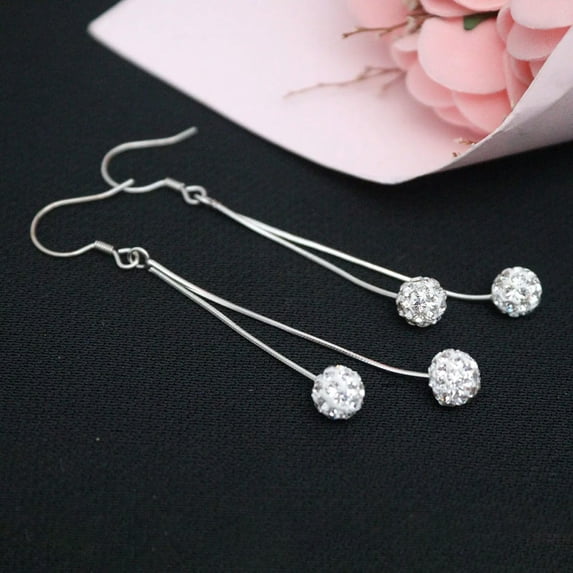 HOOUN Solid 925 Sterling Silver Dangle Women Lucky Carved Beads Snake Chain Earrings