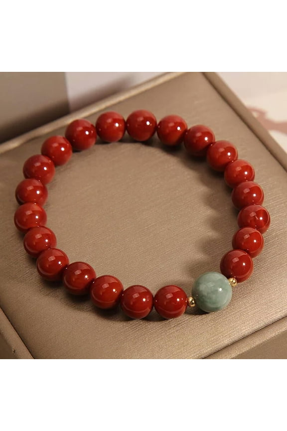 South Red Agate Bracelet Women's Retro Jade Beaded Bracelet Gift