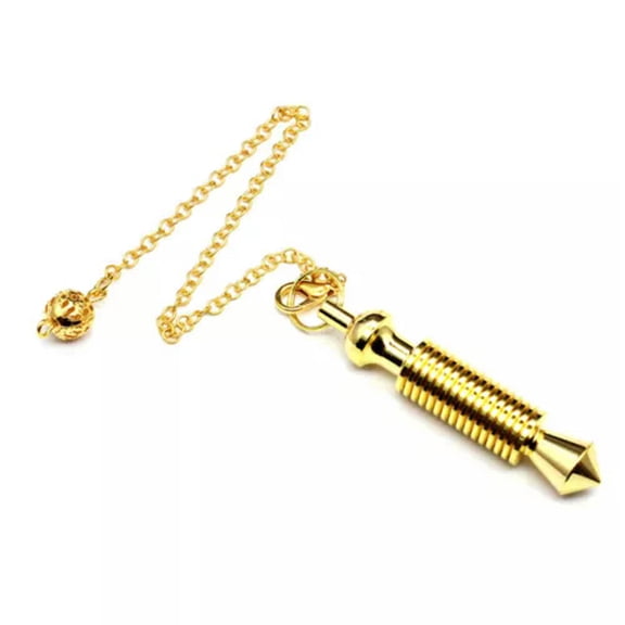 HOOUN Spiral COPPER Pendulum - Divination, Metaphysical, Healing Crystals and Stones-Gold (07#)