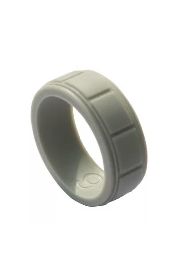 Sport Ring Finger Ring Wedding Silicone Rings Rubber Band Ring Tire Pattern 8mm+-light grey-9