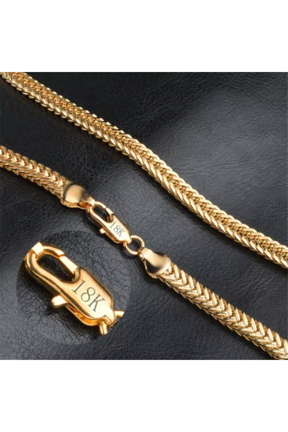 Stainless Steel 18K Gold Filled Curb Twist Snake Cuban Chain Necklace 20"-24"-20inch-6mm-Snake chain