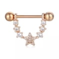 thumbnail image 1 of HOOUN Stainless Steel Ball Barbell Bar Star Ring Studs Nipple Body Piercing Gift-Rose Gold, 1 of 3