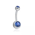 thumbnail image 1 of HOOUN Stainless Steel Belly Button Ring Curved Bar For Women Dangle Crystal Navel Ring-blue, 1 of 9