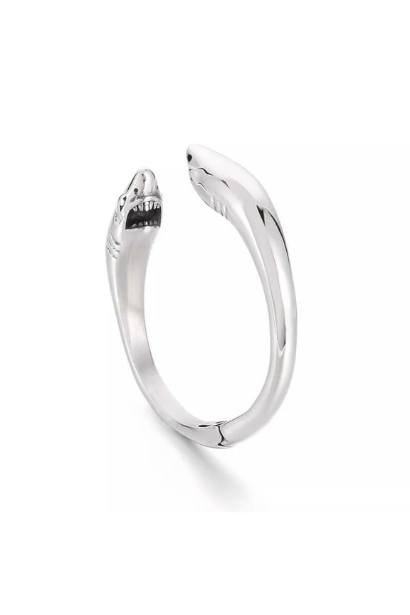 Stainless Steel Cute Animal Bracelet Fashion Double Dolphin End Open Cuff Bangle