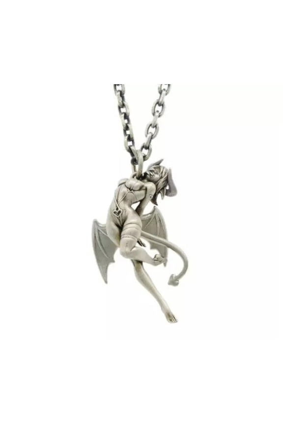 Stainless Steel Devil Angel Necklace Pendant Jewelry Fashion Chain