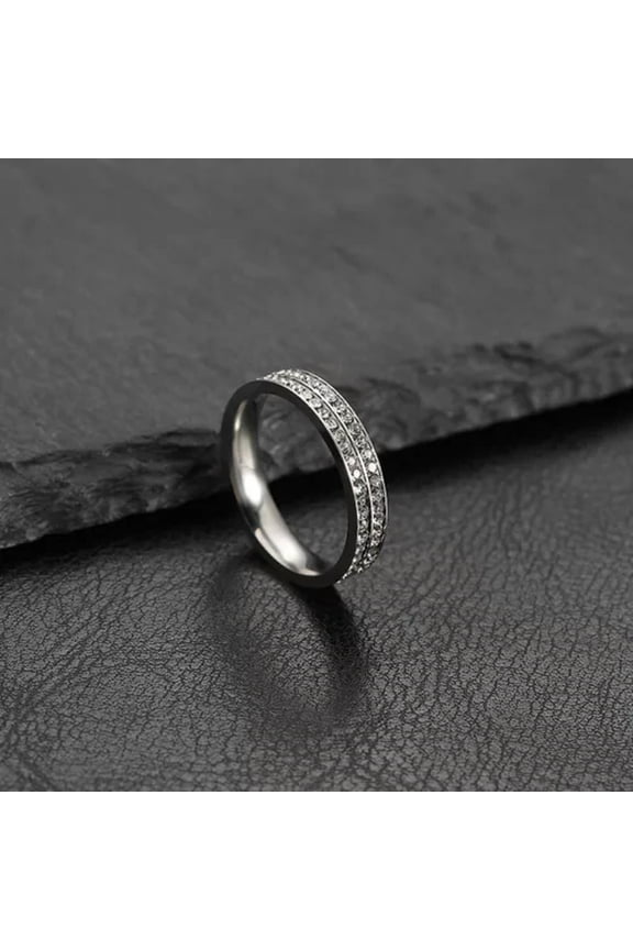 Stainless Steel Silver Engagement Slim Hand Cuff Ring Bling Beautiful Gift-1-9