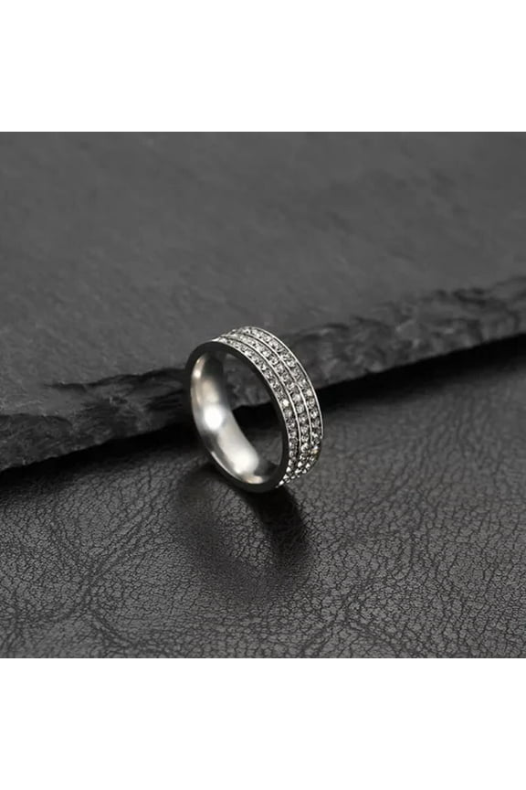 Stainless Steel Silver Engagement Slim Hand Cuff Ring Bling Beautiful Gift-2-6