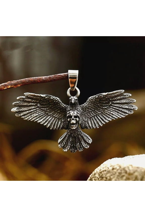 Stainless Steel Skull Eagle Pendant Necklace Chain Men's Punk Biker Jewelry Gift