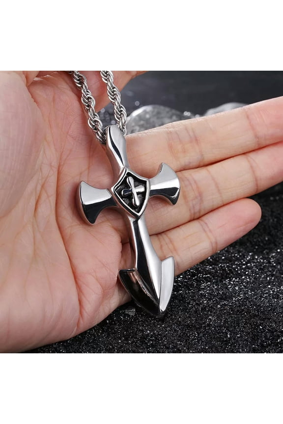 Stainless steel Biker Simple arrow Cross Pendants Necklace Men's Holiday Gifts