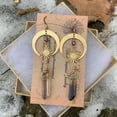thumbnail image 1 of HOOUN Sun Moon Star Earrings Quartz Crystal Dangle Women Crescent Goth Jewelry Gifts-7#Gray Quartz Sun Moon, 1 of 3