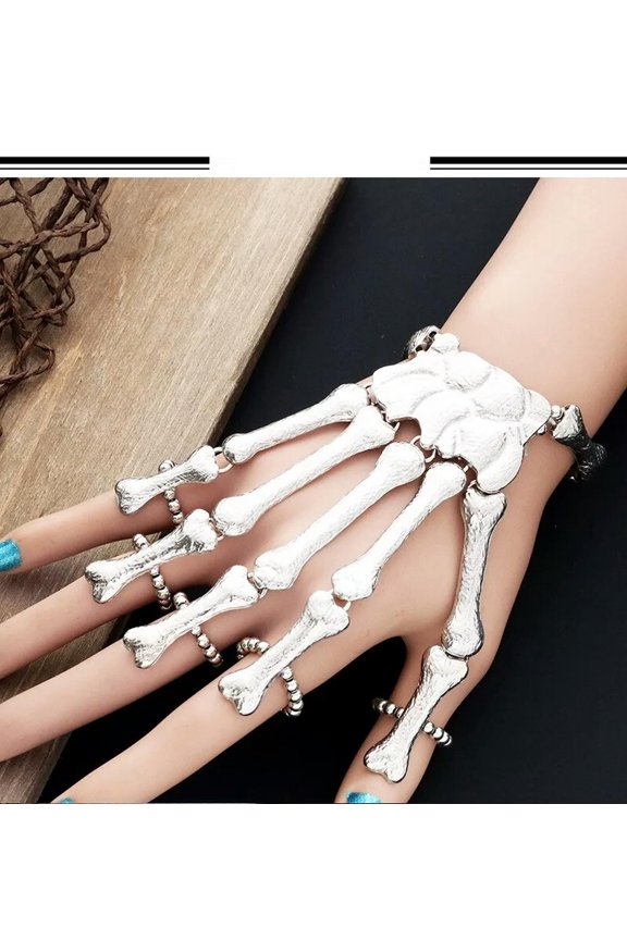 Talon Skeleton Hand Finger Bone Halloween Bracelet Claw Gothic Skull Prop Grisly