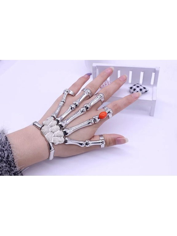 Talon Skeleton Hand Finger Bone Halloween Prop Bracelet Claw Gothic Skull Grisly