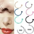 thumbnail image 1 of HOOUN Thin Nose Ring Stainless Steel Fake Nose Ring Hoop Lip Nose Rings Small Piercing-B-blue/hoop/1.0mm/1PC-6mm, 1 of 7