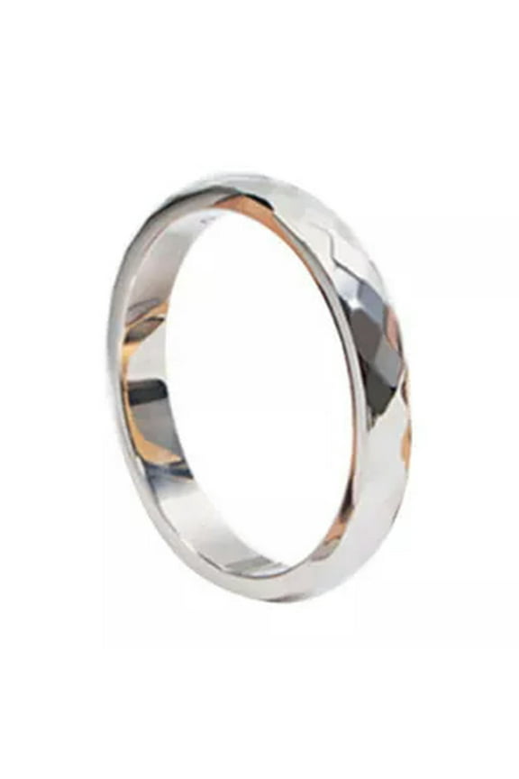 Titanium Stainless Steel Rings 3MM Thin Men Women Engagement Ring Jewelry Gift +-silver-4