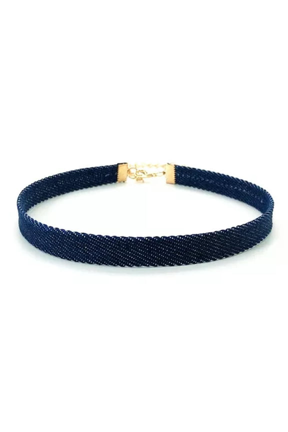 Trendy Blue Denim Gothic Goth Punk Star Necklace Personality Vintage Choker#-A4