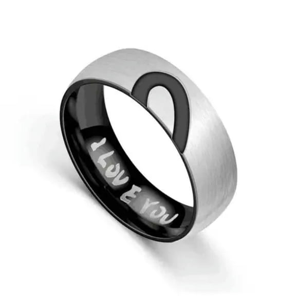 HOOUN Tungsten Stainless Steel Rings Heart Couples Rings Engagement Ring for Women Men-12-For Men