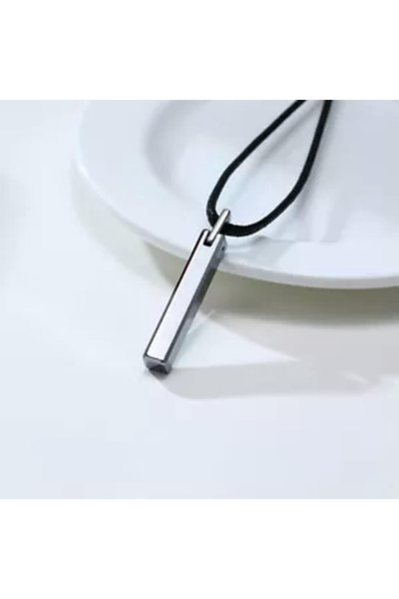 Tungsten Steel Carbide Plain Long Bar Pendant Necklace For Mens Jewelry Gift 24'-Silver