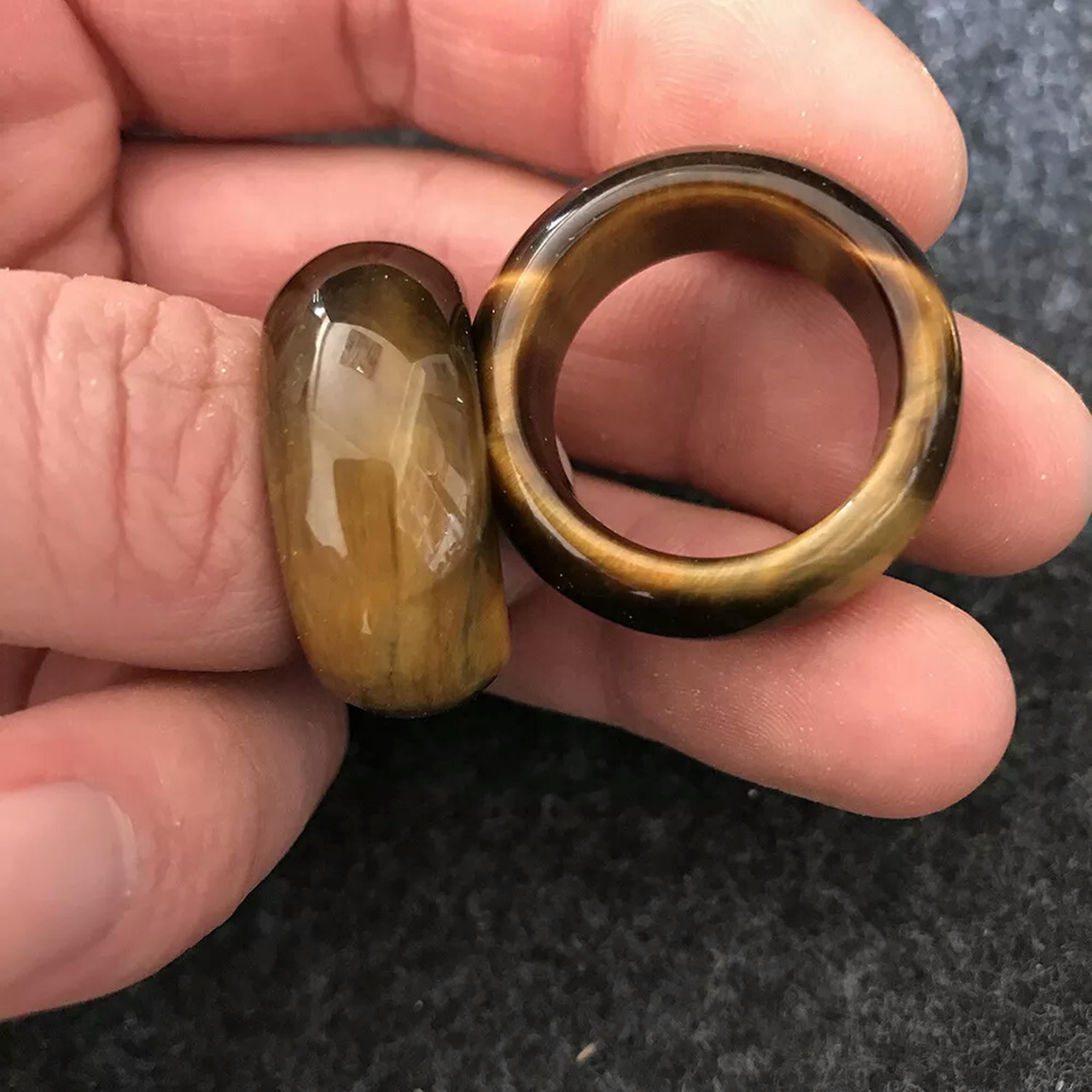 HOOUN US 11 High Quality Tiger Eye Rings Grade A Rings for Men Women Finger Ring