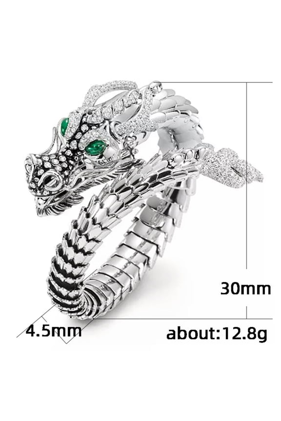 Unique Men's Chinese Dragon Ring Cool Cycling Men and Women's Rings Size Adj-yy