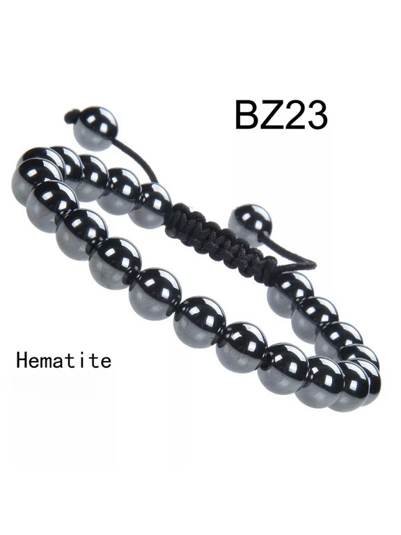 Unisex Adjustable Macrame Hand Braided Hematite Stone Healing Beads Bracelet