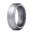thumbnail image 1 of HOOUN Unisex Silicone Ring Rubber Bands Antibacterial Stainless Steel Finger Rings-silver-10, 1 of 9