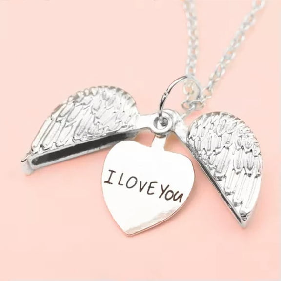 HOOUN Unisex I Love You Sunshine Open Locket Sunflower Pendant Necklace Jewelry Gifts-Silver