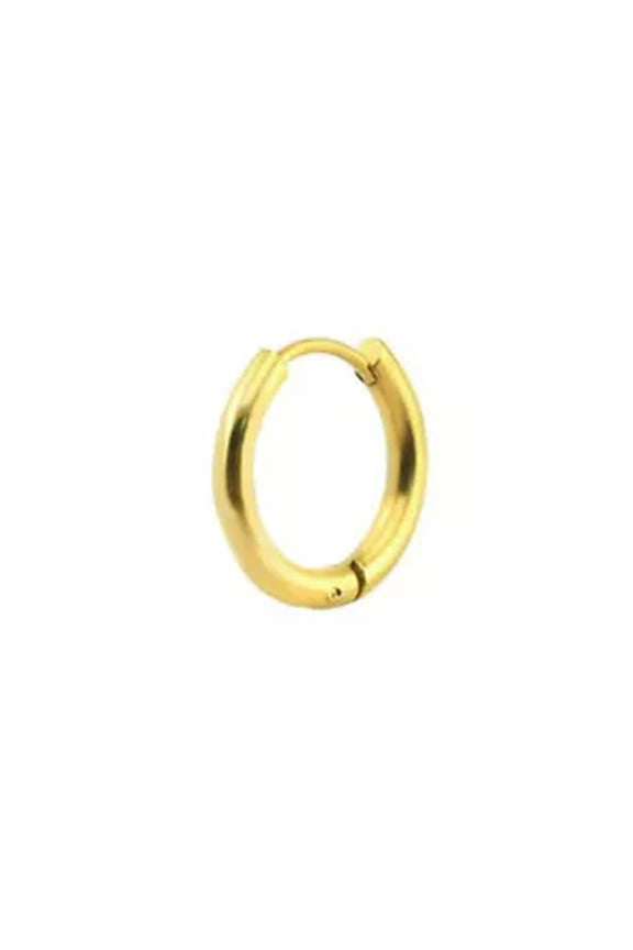 Unisex Titanium Stainless Steel Small Round Hoop Sleeper Earrings Jewelry Punk-gold-2*8mm