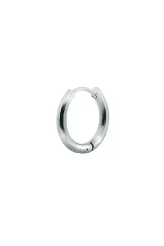 Unisex Titanium Stainless Steel Small Round Hoop Sleeper Earrings Jewelry Punk-silver-2*14mm