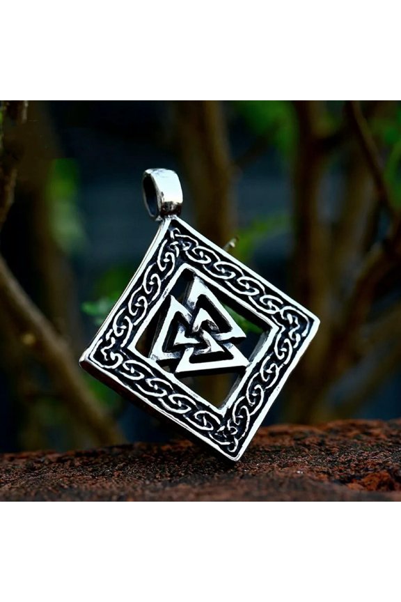 Viking Valknut Pendant Protection Necklace Men's Women's Jewelry Chain 24" Gift