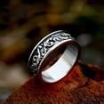 thumbnail image 1 of HOOUN Vintage Baroque Flower Pattern Men's Classic Wedding Band Stainless Steel Ring-7, 1 of 2