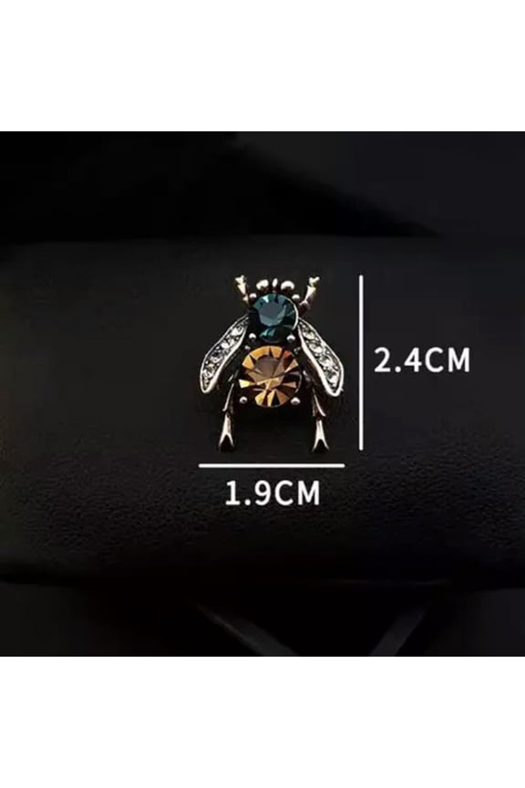 Vintage Bee Rhinestone Brooch Trend Creative Insect Corsage Creative Pin-_-Yellow