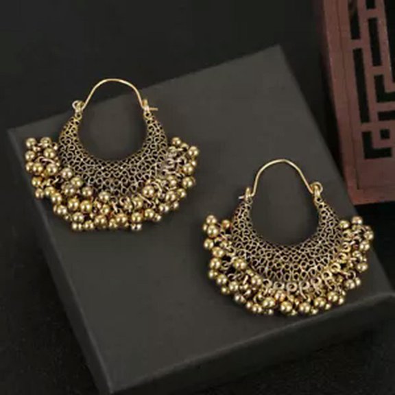 HOOUN Vintage Classic Tassel jhumka Ethnic Drop Dangle Earrings Gypsy Indian Jewelry-17#