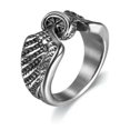 thumbnail image 1 of HOOUN Vintage Mens Silver Stainless Steel Gothic Punk Biker Rings Jewelry lots Sz8-15-13-#11, 1 of 9