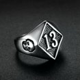 thumbnail image 1 of HOOUN Vintage Mens Silver Stainless Steel Gothic Punk Biker Rings Jewelry lots Sz8-15-13-#6, 1 of 9